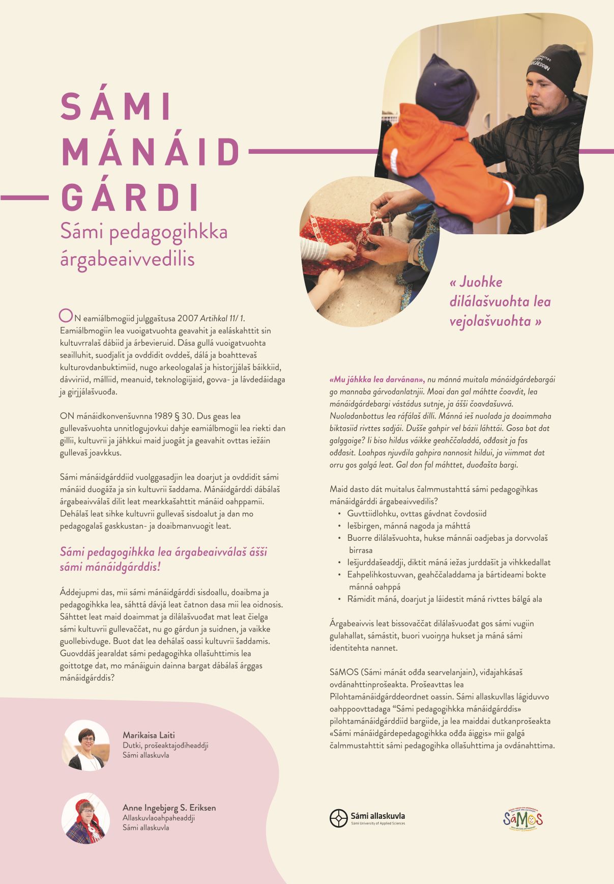 Poster Sámi mánáidgárdi