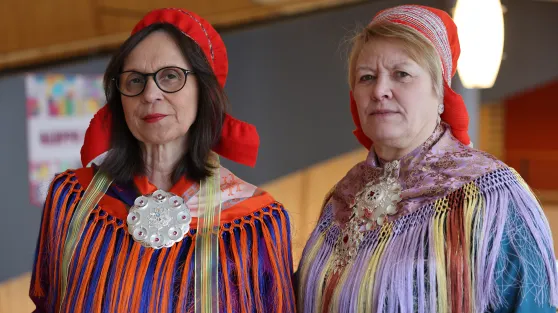 Rektor Liv Inger Somby ja direktevra Anne Marie Gaino