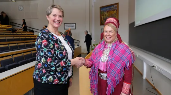 Bilde av rektorer ved NORD og Samisk høgskole.