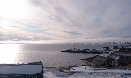 Bilde som viser kaien ved Nuuk i Grönland. 